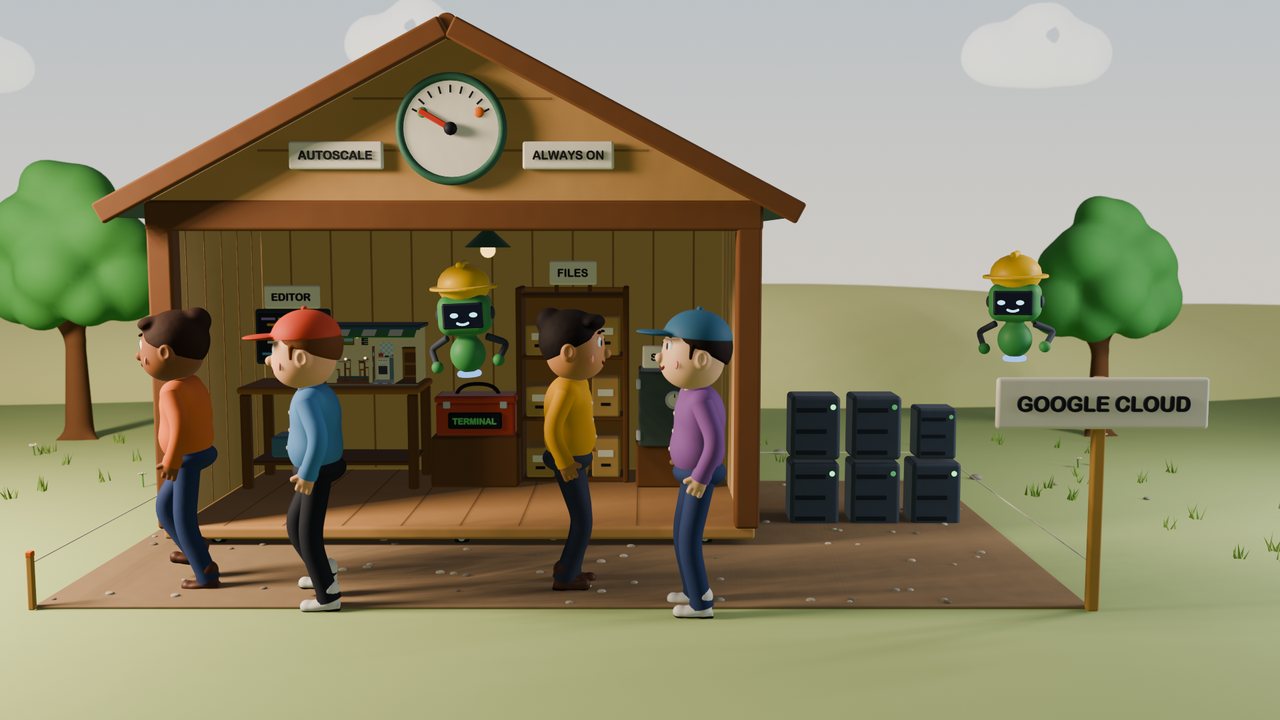 A workshop built on Google Cloud where the builders and the robot work side by side